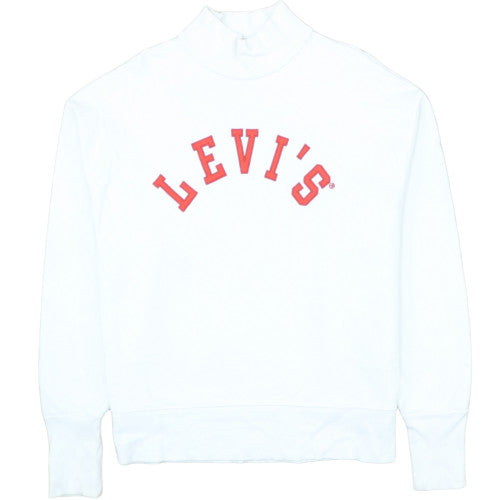 Levi's Men's White High Neck Logo Sweatshirt Size M
