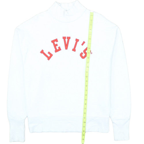 Levi's Men's White High Neck Logo Sweatshirt Size M