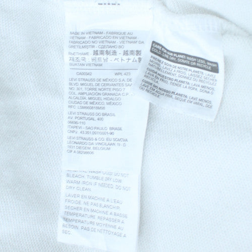 Levi's Men's White High Neck Logo Sweatshirt Size M