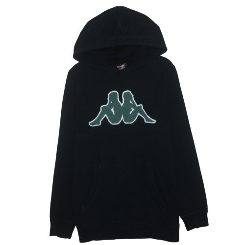 Kappa Men's Black Pullover Hoodie Medium Graphic Logo Fleece
