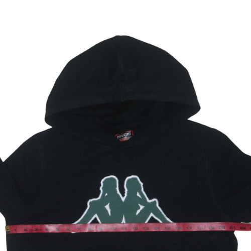 Kappa Men's Black Pullover Hoodie Medium Graphic Logo Fleece