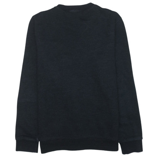 Guess Mens Black Crew Neck Pullover Sweatshirt L Embroidered Logo
