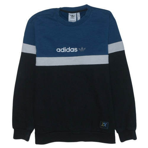 Adidas Mens Blue and Black Crew Neck Sweatshirt Size M
