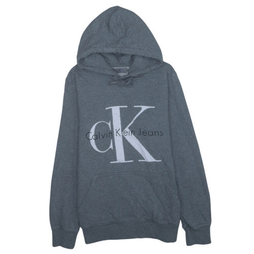 Calvin Klein Jeans Women's Grey Regular Fit Cotton Pullover Hoodie Size L