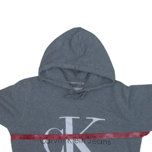 Calvin Klein Jeans Women's Grey Regular Fit Cotton Pullover Hoodie Size L