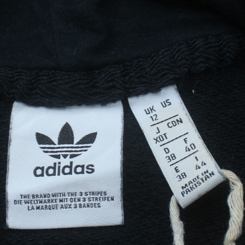 Adidas Womens Black Hooded Pullover Sweatshirt Size 12