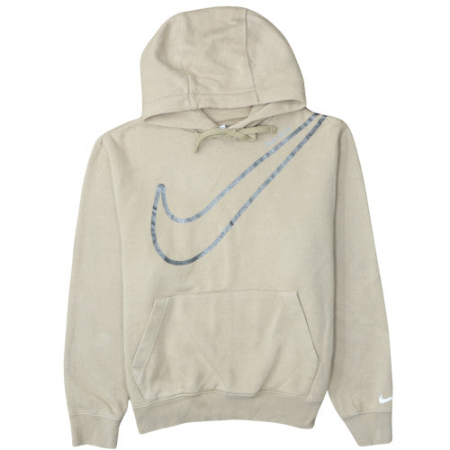 Nike Men's Beige Pullover Hoodie Small Graphic Logo Sweatshirt