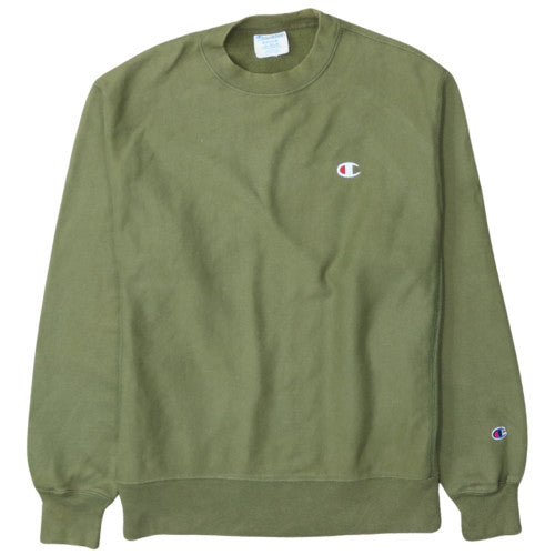 Champion Men's Green Reverse Weave Pullover Sweatshirt Medium