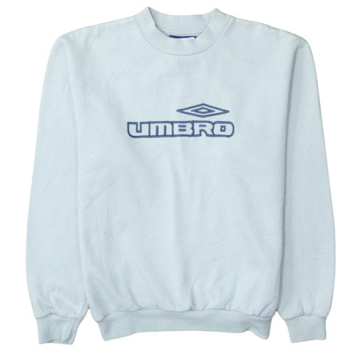 Umbro Men's Blue Retro Logo Crew Neck Fleece Sweatshirt Size M