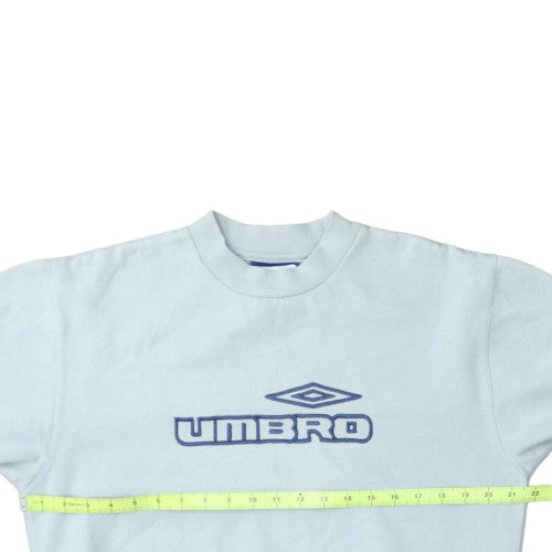 Umbro Men's Blue Retro Logo Crew Neck Fleece Sweatshirt Size M