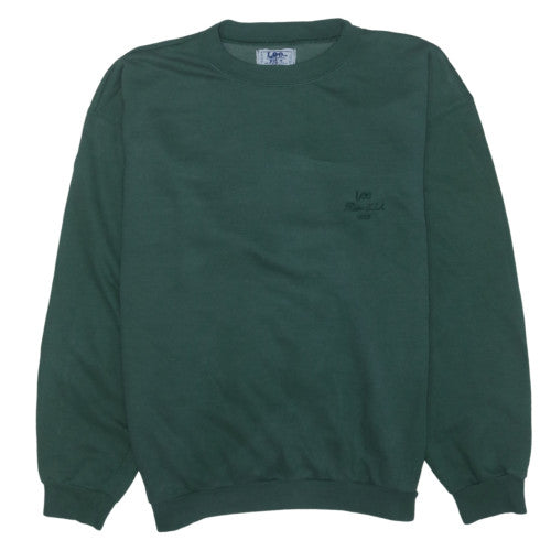 Lee Men's Green Pullover Crew Neck Sweatshirt Size M Vintage