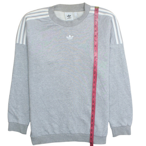 Adidas Mens Grey Crew Neck Sweatshirt L Classic Logo Pullover