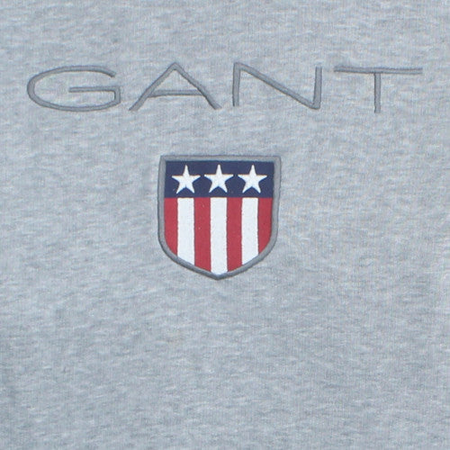 GANT Men's Grey Pullover Hoodie Medium USA Logo Sweatshirt