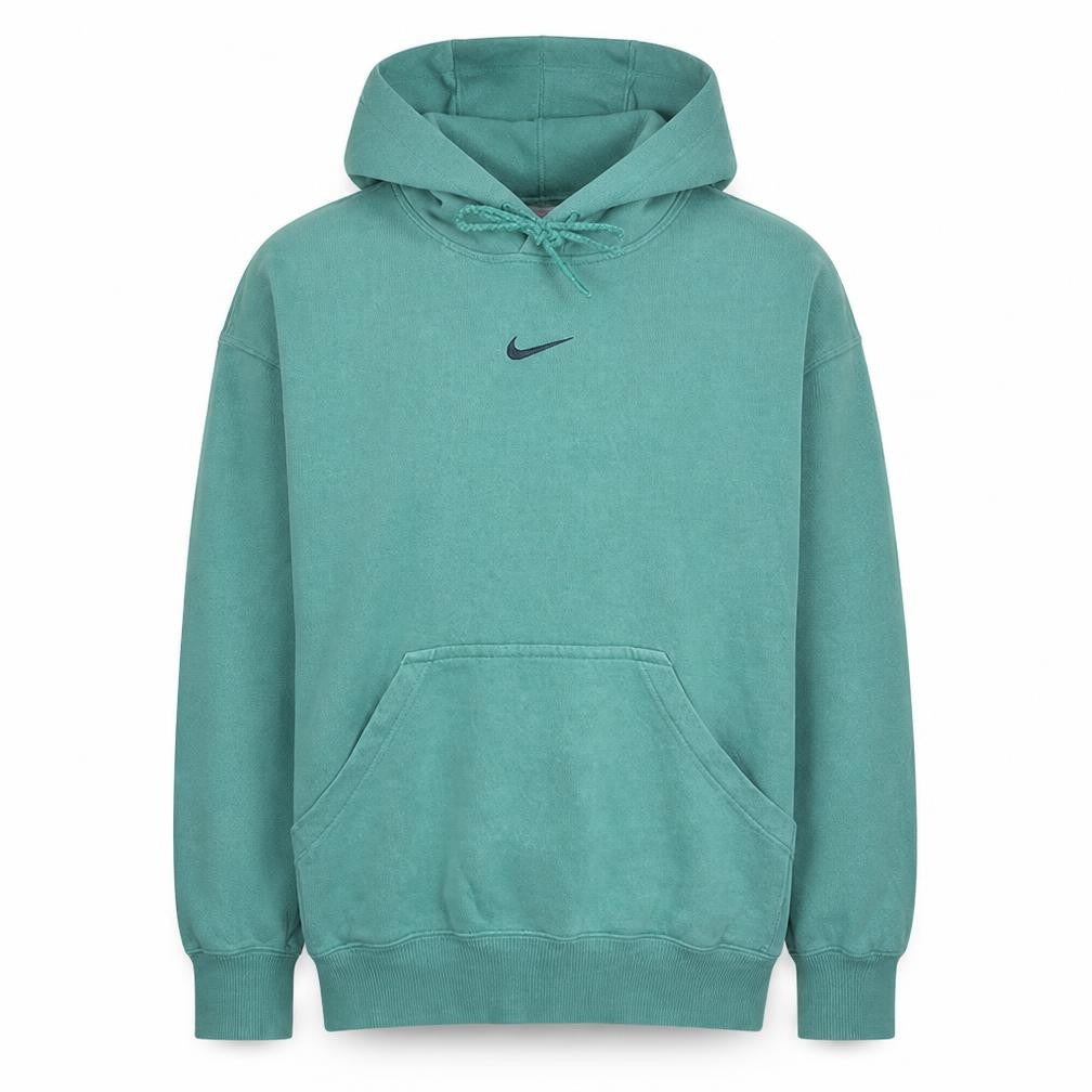Front view of Nike Men's Green Pullover Hoodie M Regular Fit Fleece Sweatshirt