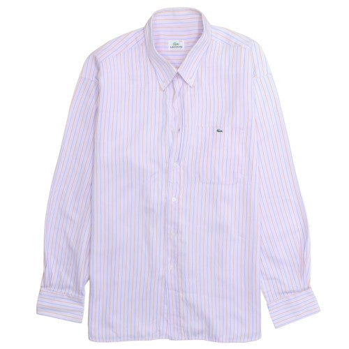 Lacoste Men's Multicoloured Striped Cotton Button-Up Shirt 2XL