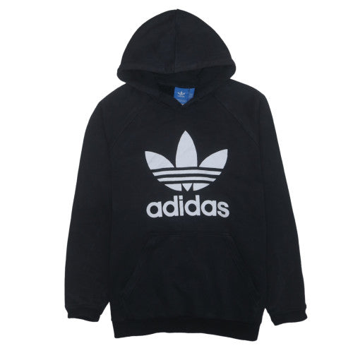 Adidas Men's Black XL Pullover Hoodie with Logo Graphic Print