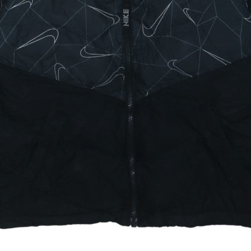 Nike Boys Black Puffer Jacket Hooded Mid-Length M (137-147 cm)