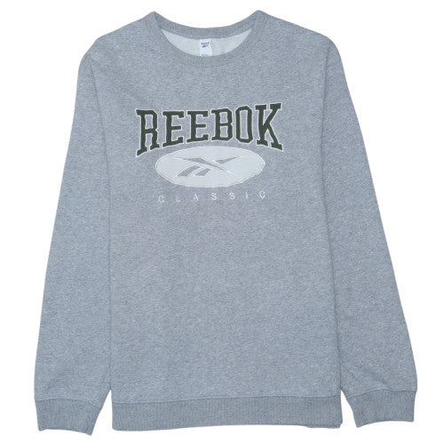 Reebok Men's Grey Classic Logo Crew Neck Sweatshirt L