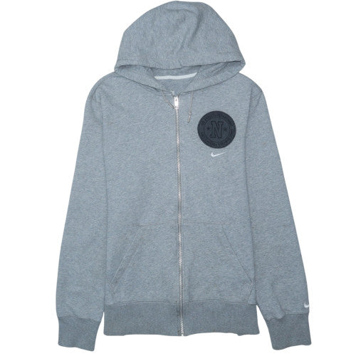 Nike Men's Grey Full Zip Hoodie L Regular Athletic Dept Logo