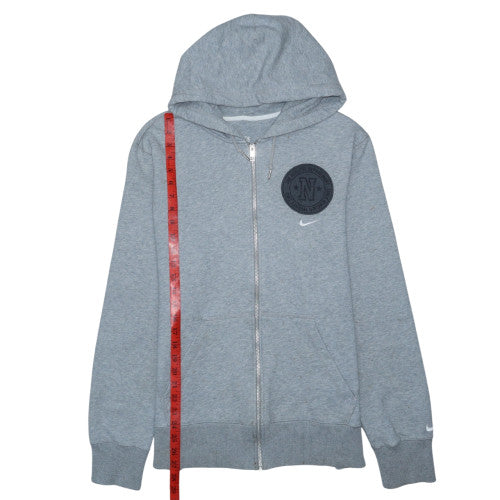 Nike Men's Grey Full Zip Hoodie L Regular Athletic Dept Logo