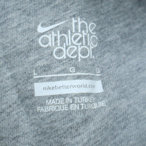 Nike Men's Grey Full Zip Hoodie L Regular Athletic Dept Logo