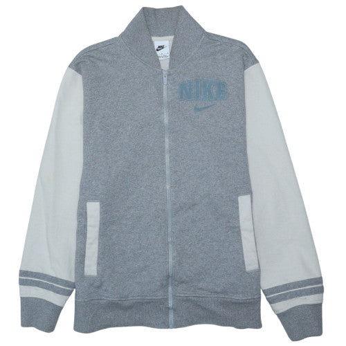 Nike Men's Grey Full Zip Sweatshirt M Logo Cotton Casual