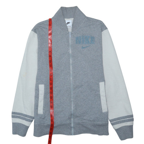 Nike Men's Grey Full Zip Sweatshirt M Logo Cotton Casual