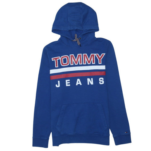 Tommy Jeans Men Blue XL Pullover Hoodie Graphic Logo Regular Fit