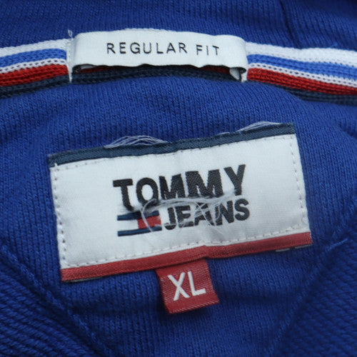 Tommy Jeans Men Blue XL Pullover Hoodie Graphic Logo Regular Fit