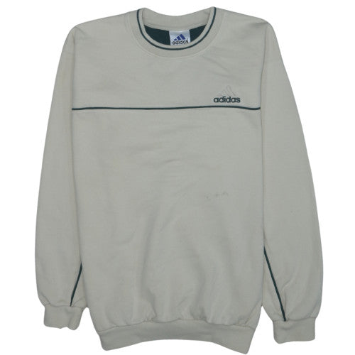 Adidas Mens Beige Crew Neck Pullover Sweatshirt L Relaxed Fit
