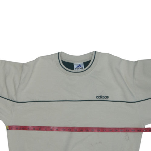 Adidas Mens Beige Crew Neck Pullover Sweatshirt L Relaxed Fit