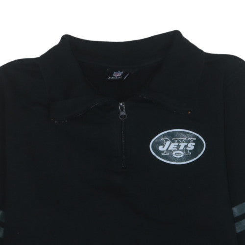 NFL Team Apparel Men's Black Jets 1/4 Zip Sweatshirt M