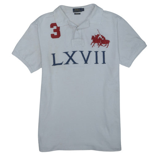 Ralph Lauren Men's White XL Polo Shirt Custom Fit Embroidered Sports