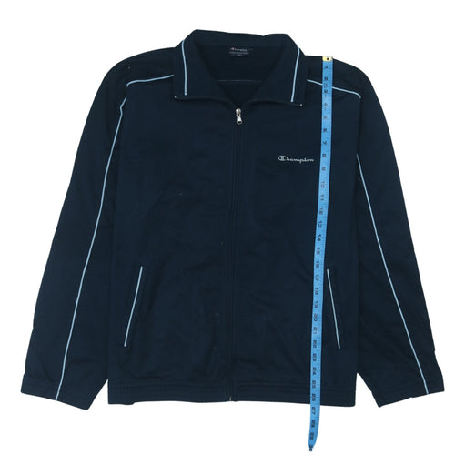 Champion Men's Blue Full Zip Collared Sweatshirt XL
