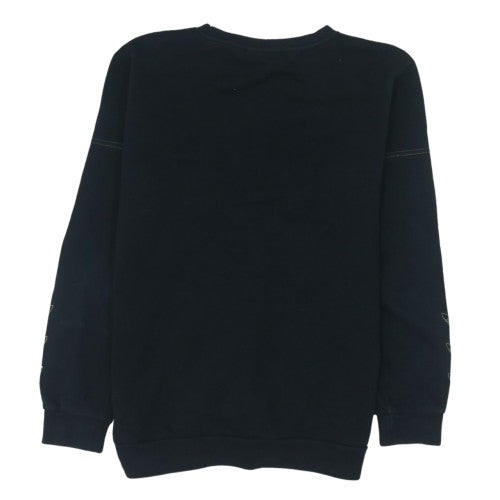 Adidas Womens Black Crew Neck Pullover Sweatshirt Size XL 70% Cotton