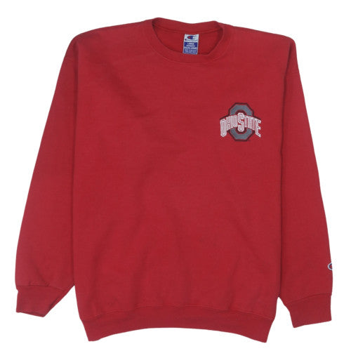 Champion Men's Red Ohio State Crew Neck Sweatshirt Size L