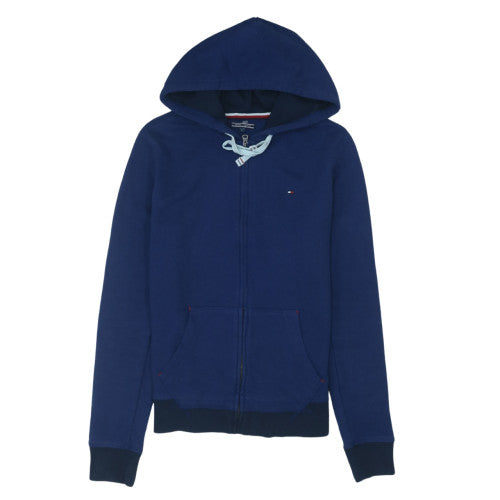Tommy Hilfiger Womens Blue Full Zip Hoodie M Cotton Casual