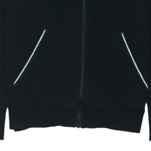 Hugo Boss Womens Black Full Zip Hoodie Size M with Drawstring Hood