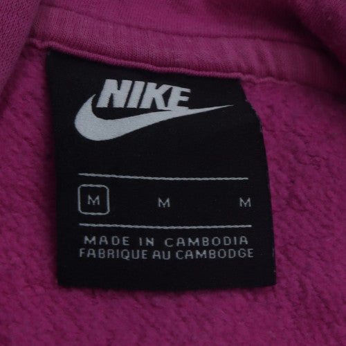 Nike Women's Pink Pullover Hoodie Medium Cotton Blend