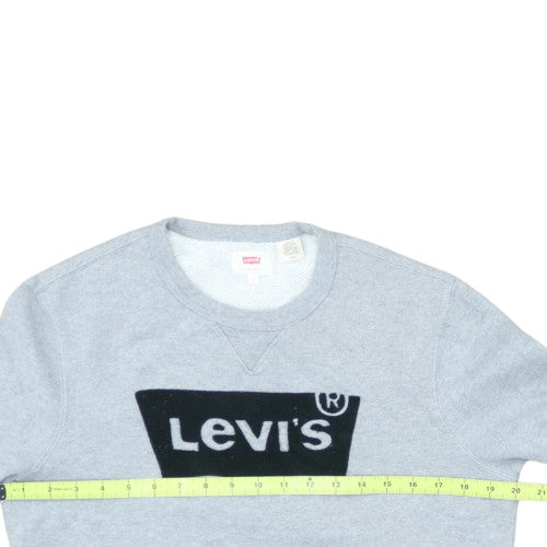 Levi's Women Grey Logo Crew Neck Pullover Sweatshirt Size S