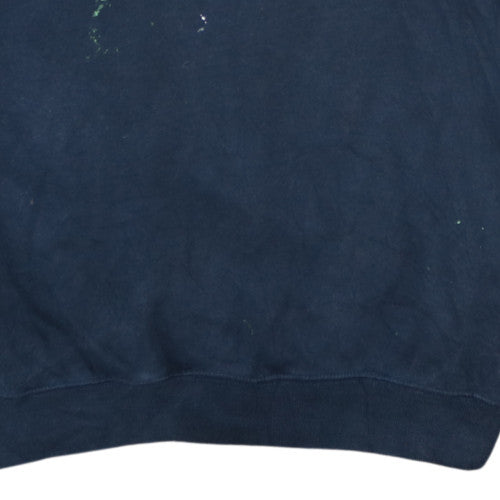 Champion Men's Blue 1/4 Zip Embroidered Logo Fleece Sweatshirt M