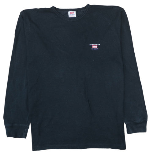 Levi's Men's Black Crew Neck Cotton Pullover Sweatshirt L