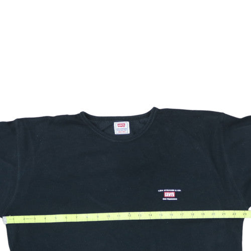 Levi's Men's Black Crew Neck Cotton Pullover Sweatshirt L