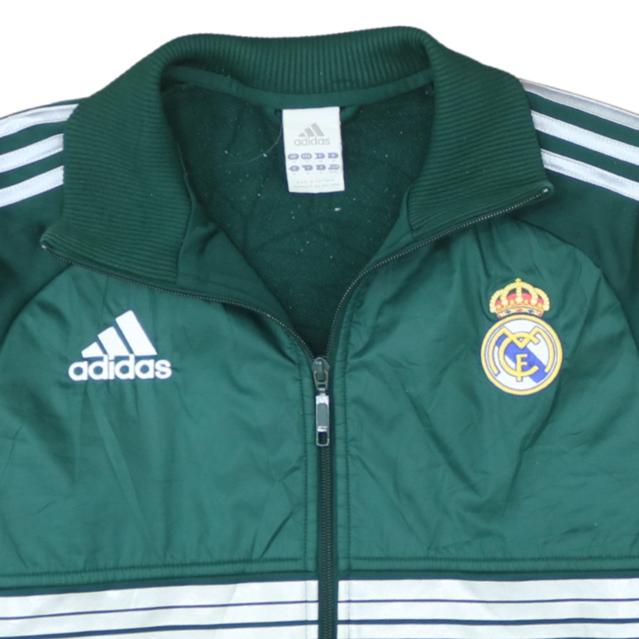 Adidas Men’s Green Real Madrid Track Jacket L Full Zip Football Style