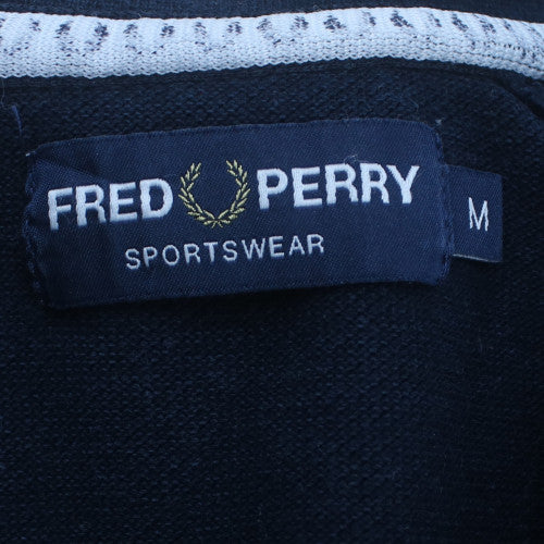 Fred Perry Men’s Blue 1/4 Zip Sweatshirt M Cotton Blend