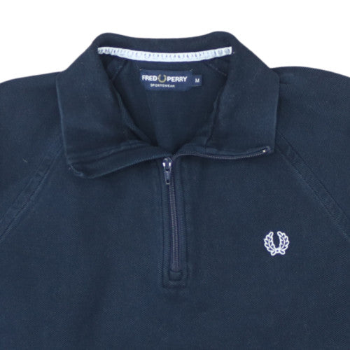 Fred Perry Men’s Blue 1/4 Zip Sweatshirt M Cotton Blend