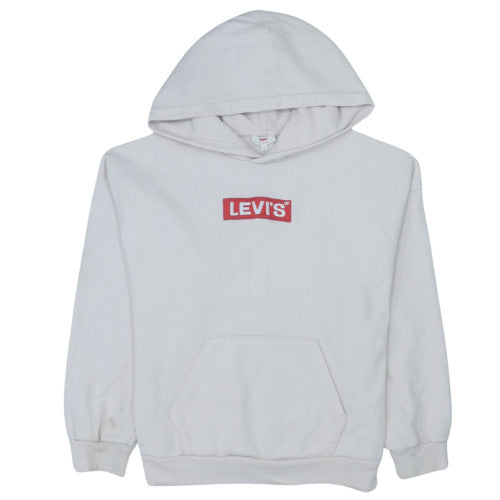 Levi's Women White Small Pullover Hoodie with Logo Front