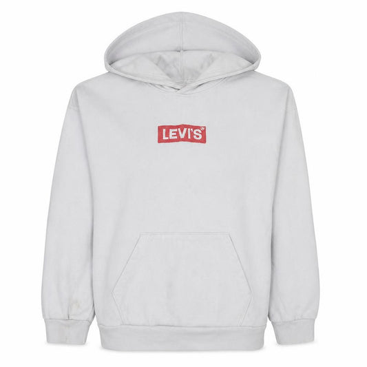Front view of Levi's Women White Small Pullover Hoodie with Logo Front