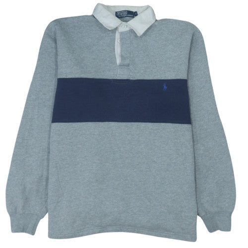 Polo Ralph Lauren Men's Grey Long Sleeve Rugby Polo Size S