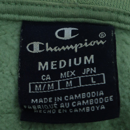 Champion Womens Green 1/4 Zip Hooded Pullover Sweatshirt Medium
